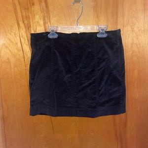 Black Corduroy Mini Skirt
